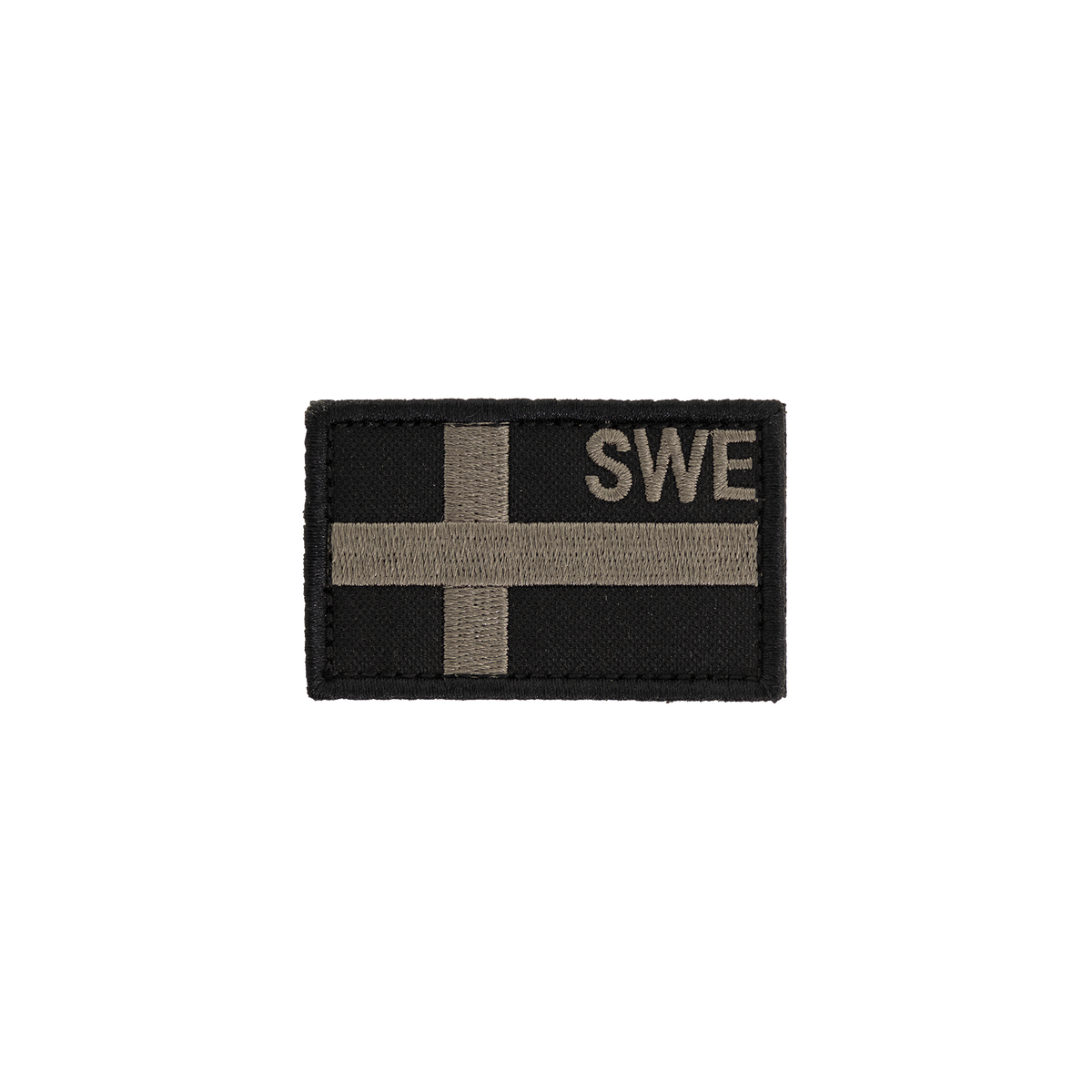 Snigel SWE-märke 60 × 37 mm – Kardborremärke (Grå/Svart)