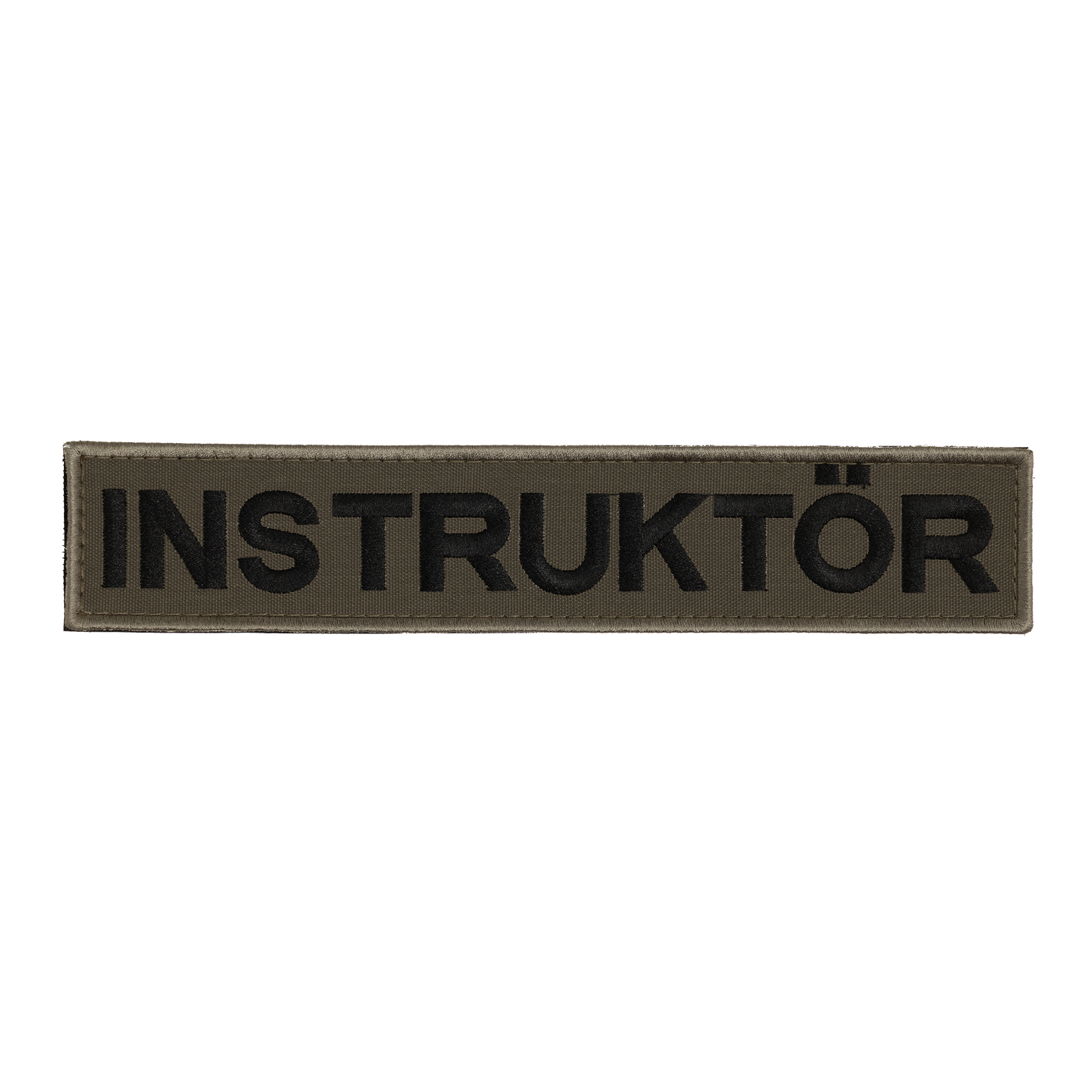 Snigel INSTRUKTÖR-märke (Stort) 260 × 50 mm – Kardborremärke (Grå/Svart)
