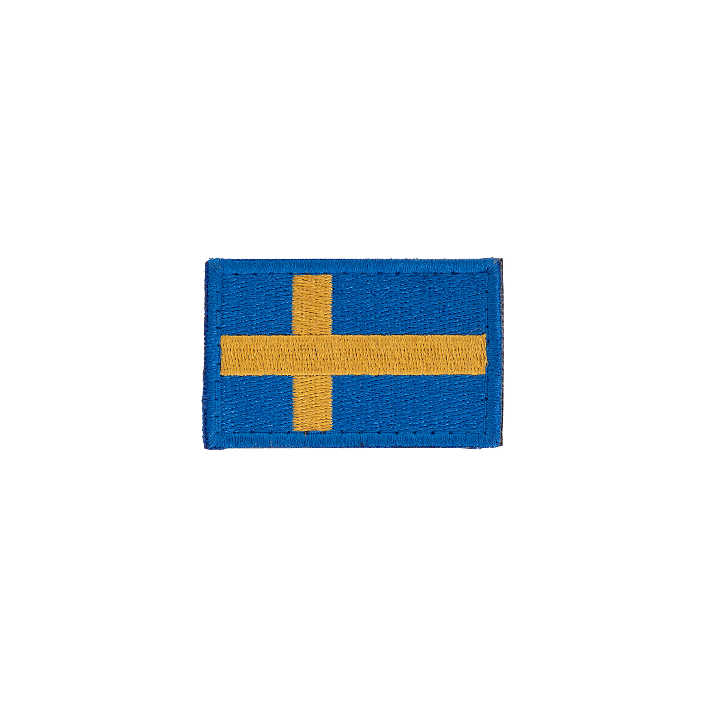 Snigel Svenskt Flaggmärke 40 × 27 mm – Kardborremärke (Blå/Gul)