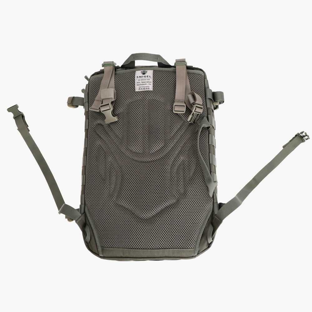Snigel Specialist Backpack 30L – modulär insatsryggsäck, grå