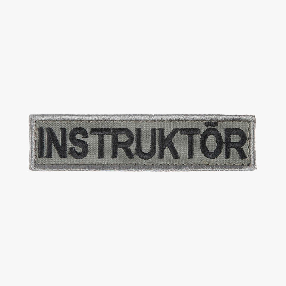 Snigel INSTRUKTÖR-märke (Litet) 100 × 25 mm – Kardborremärke (Grå/Svart)