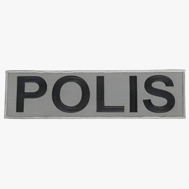 Snigel POLIS-märke large 260 × 70 mm – kardborremärke, grå/svart