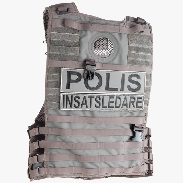 Snigel POLIS-märke large 260 × 70 mm – kardborremärke, grå/svart