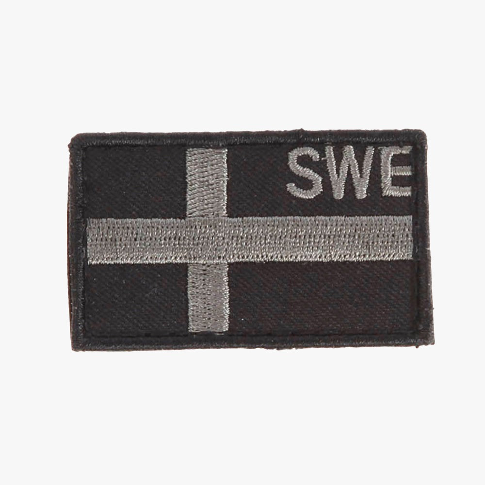 Snigel SWE-märke 60 × 37 mm – Kardborremärke (Grå/Svart)