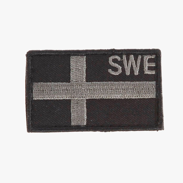 Snigel SWE-märke 60 × 37 mm – Kardborremärke (Grå/Svart)