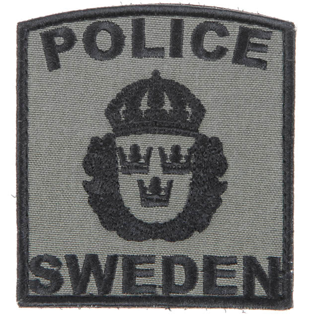 Snigel POLIS-märke large 260 × 70 mm – kardborremärke, grå/svart