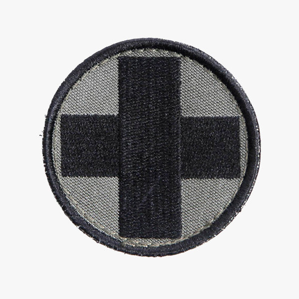 Snigel Sjukvårdsmärke (Rund) Ø 60 mm – Kardborremärke (Grå/Svart)