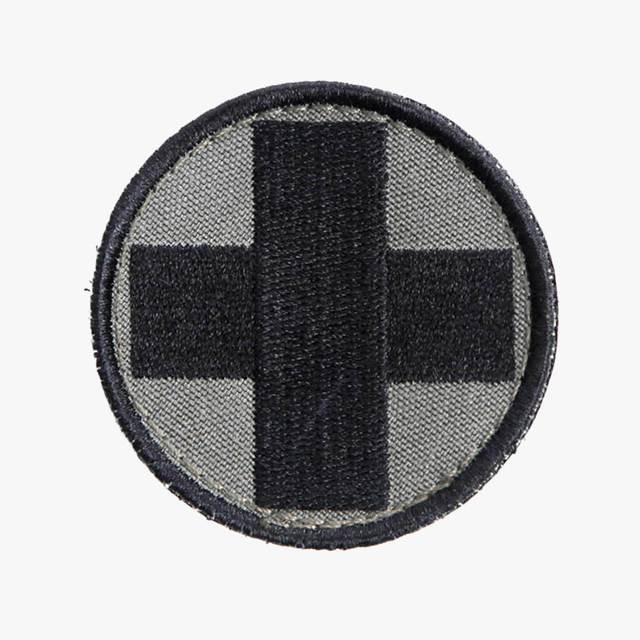 Snigel Sjukvårdsmärke (Rund) Ø 60 mm – Kardborremärke (Grå/Svart)