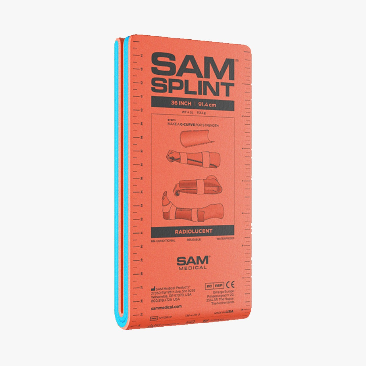 SAM Splint 36" Formbar Universalspjäla (91 cm, Orange)