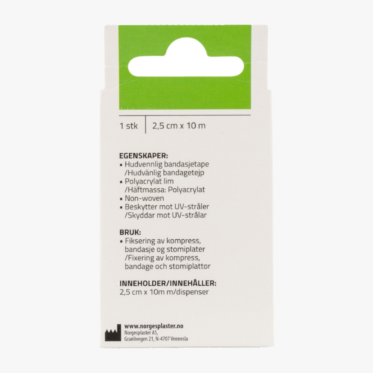 Scanpor Tape 2,5 cm x 10 m med hållare