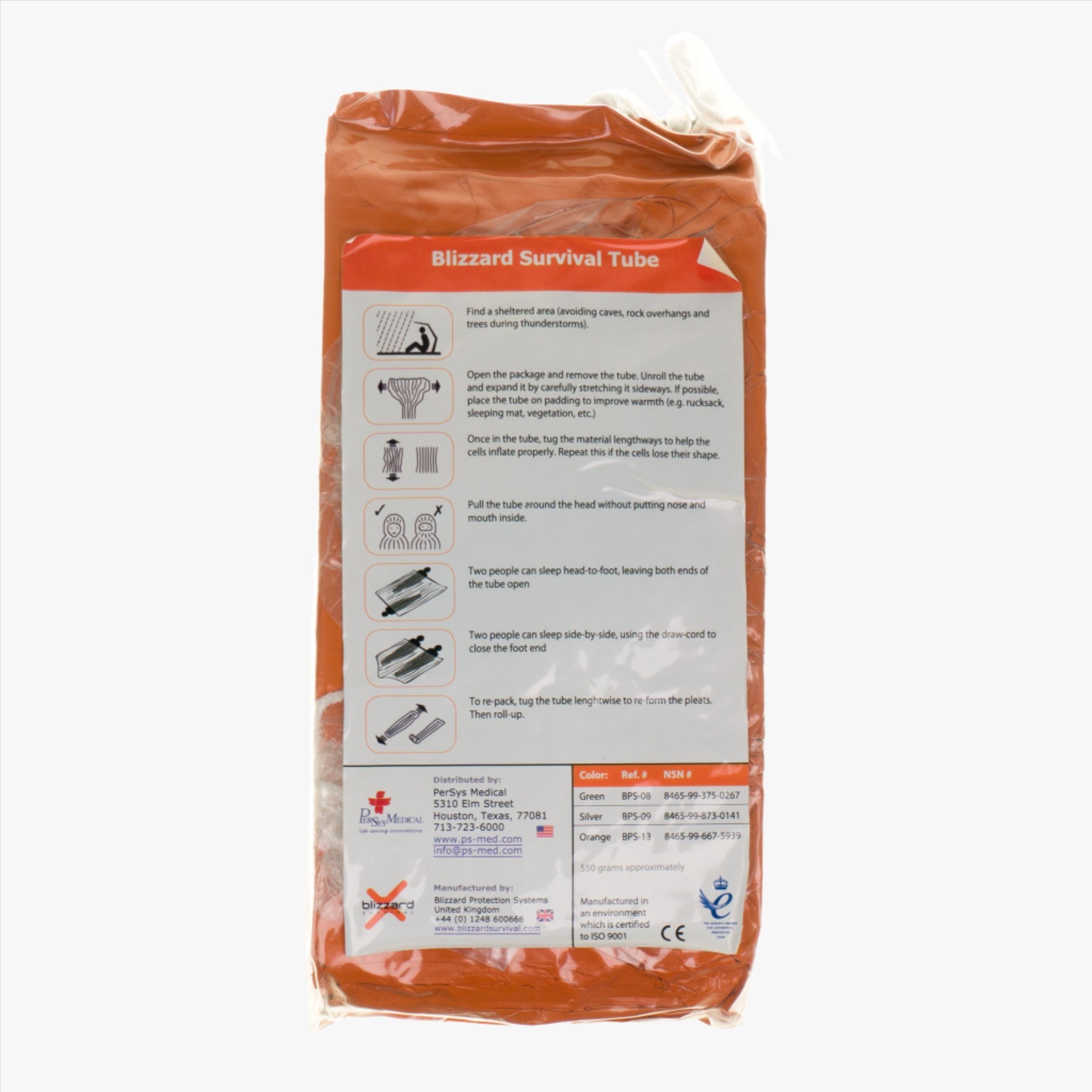 Blizzard Survival Tube Orange