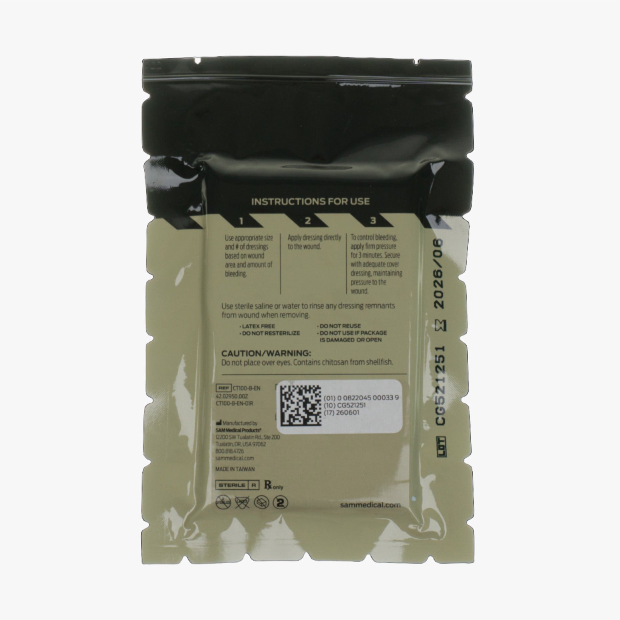 ChitoSAM™ 100 Hemostatisk Gasväv (Z-vikt, 7,6cm x 1,2m)