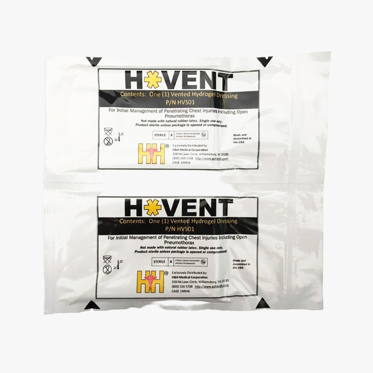 H&H Hyvent Vented Chest Seal Twin Pack (23 x 21 cm)